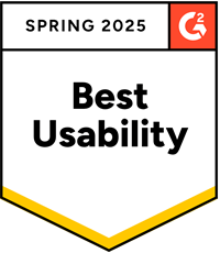 G2 Spring 2025 badge 'Best Usability'