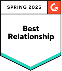 G2 Spring 2025 badge 'Best Relationship'
