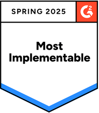 G2 Spring 2025 badge 'Most Implementable'