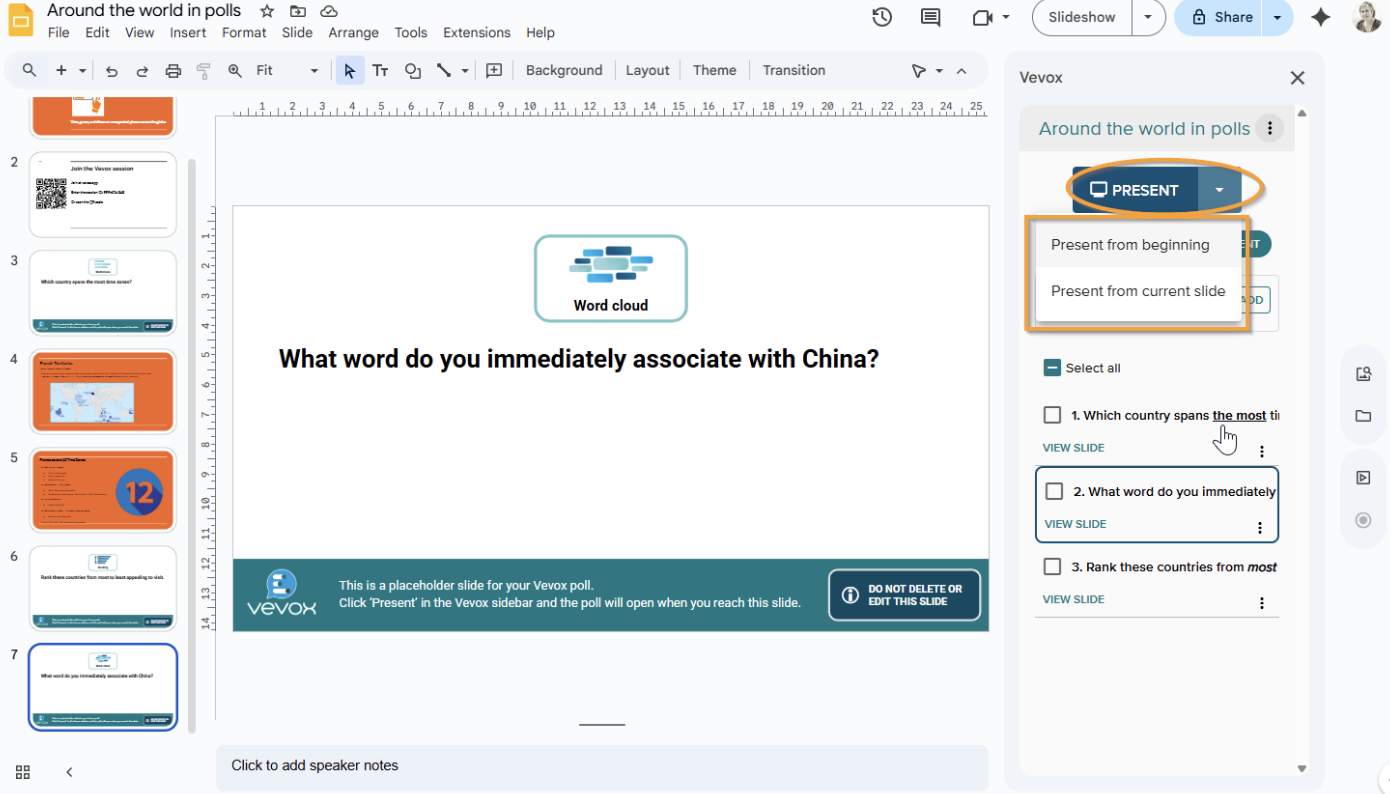 How to get started with Vevox in Google Slides